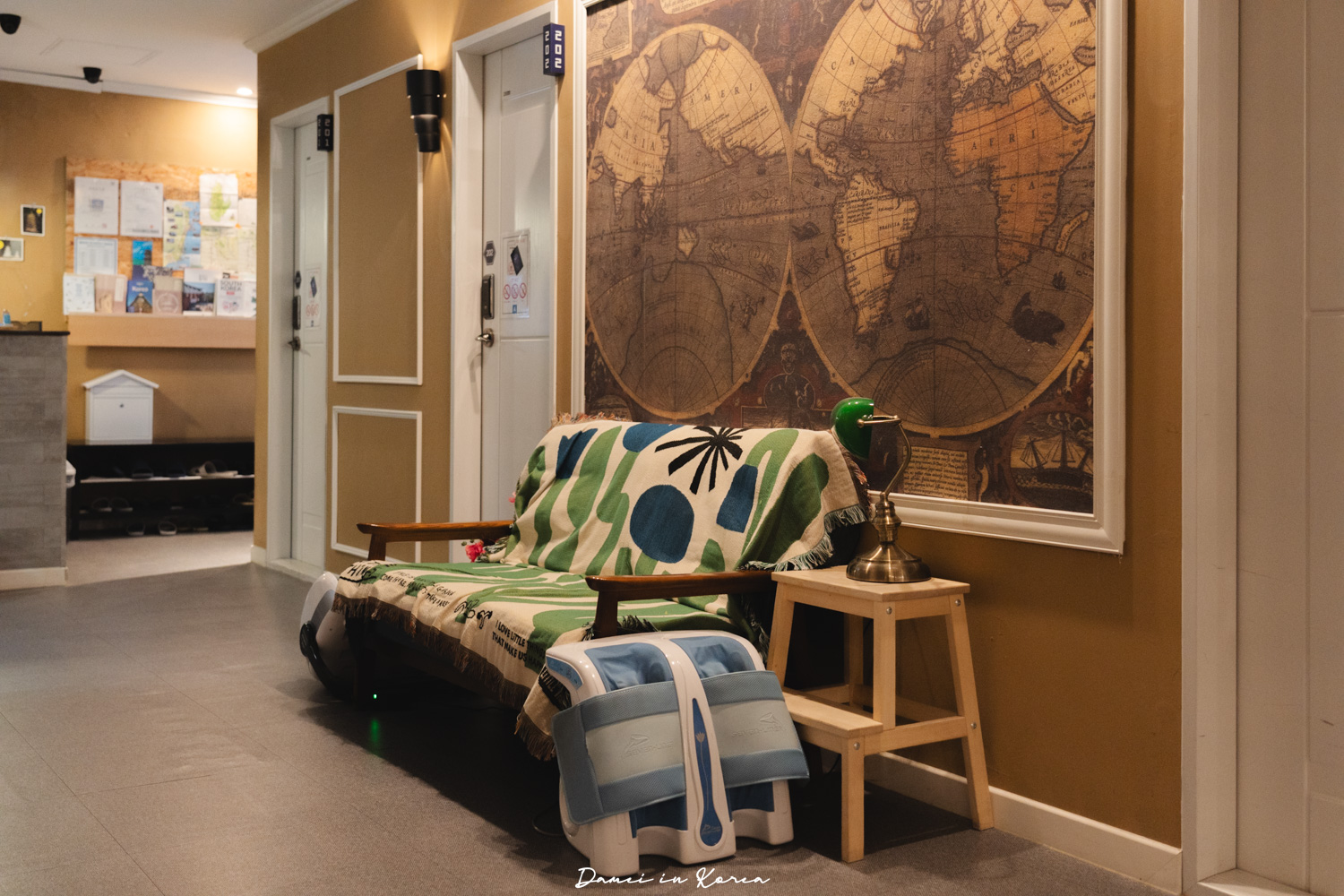 慶州住宿推薦！慶州藍艇青年旅館，皇理團路附近，每晚只要600元平價住宿，更附贈早餐